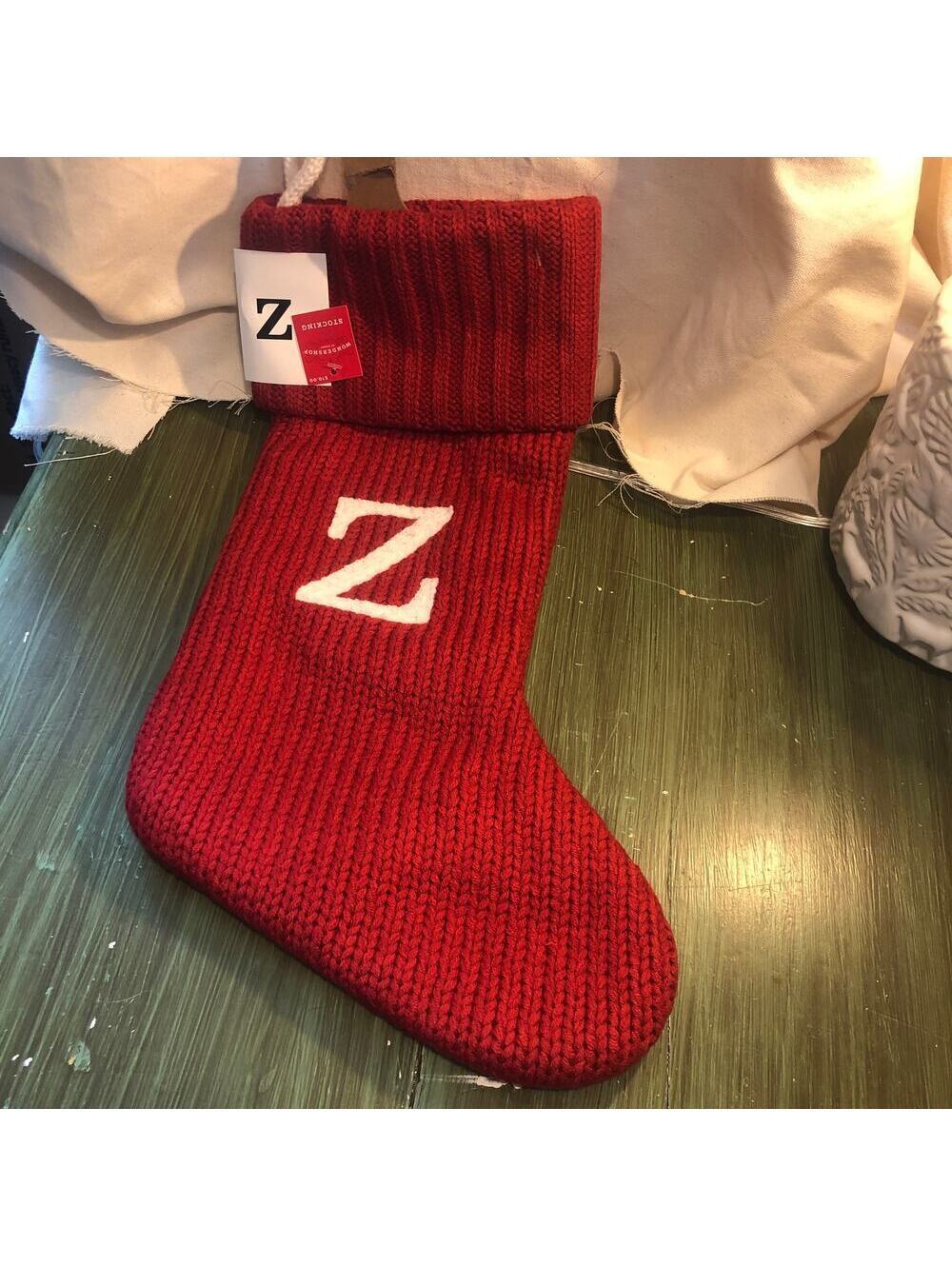 Wondershop NWT Red Monogrammed "Z"  Knit Christmas Stocking